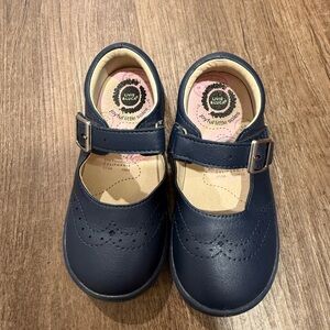 Livie & Luca Navy Blue Mary Jane Shoes for Kids